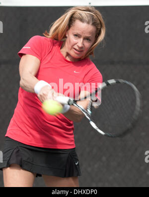 Boca Raton, Florida, USA.  15. November 2013. Schauspielerin ELISABETH SHUE, auf Platz im Freien Training für den 2013 Chris Evert/Raymond James Pro-Celebrity Tennis Classic im Boca Raton Resort & Club, Boca Raton, Florida. Seit 1989 hat Chris Evert Wohltätigkeitsorganisationen mehr als $ 20,6 Millionen für Floridas gefährdete Kinder angehoben. Bildnachweis: Arnold Drapkin/ZUMAPRESS.com/Alamy Live-Nachrichten Stockfoto