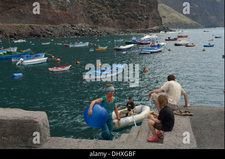 Vueltas Hafen Valle Gran Rey La Gomera Kanarische Inseln Spanien Stockfoto