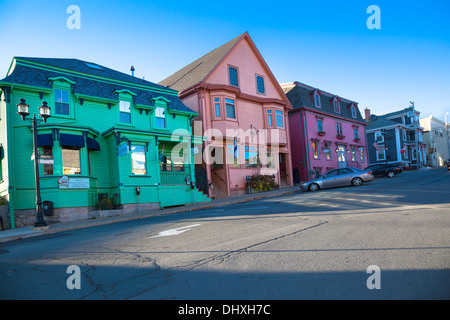 bunte Häuser in Lunenburg Nova Scotia Kanada Stockfoto