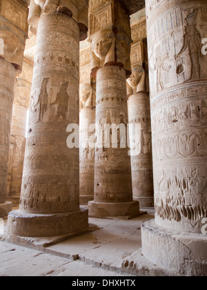 Die alten ägyptischen Tempel von Dendera gewidmet der Göttin Hathor in Qena Ägypten Stockfoto