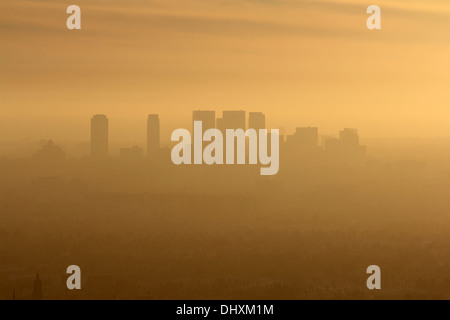 Smoggy nebligen Nachmittag in West Los Angeles, Kalifornien. Stockfoto