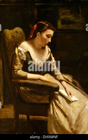 Der Brief - von Jean-Baptiste-Camille Corot, 1865 Stockfoto