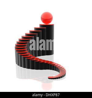 abstrakte 3D-Symbol (rot-schwarz-Serie) Stockfoto