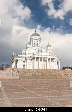 St Nicholas lutherische Kathedrale im Zentrum von Helsinki, die Hauptstadt von Finnland. Stockfoto