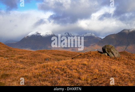 Beinn Alligin oben Torridon in den schottischen Highlands. Stockfoto