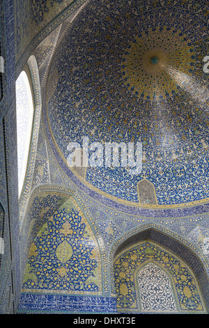 Qibla Kuppel Kammer, Masjid-i-Shah, Isfahan, Iran Stockfoto