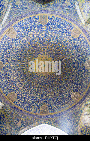 Qibla Kuppel Kammer, Masjid-i-Shah, Isfahan, Iran Stockfoto