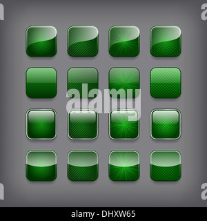 Satz von leere grüne Buttons für Sie Design oder app. Stockfoto