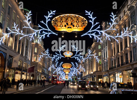 Regent Street Weihnachtsbeleuchtung 2013, London Stockfoto