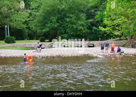 Oconaluftee Islands Park in Cherokee Indian Village, Cherokee, North Carolina, USA Stockfoto