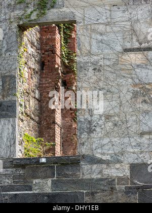 Verlassenen Pocken Krankenhaus auf Roosevelt Island, NYC Stockfoto