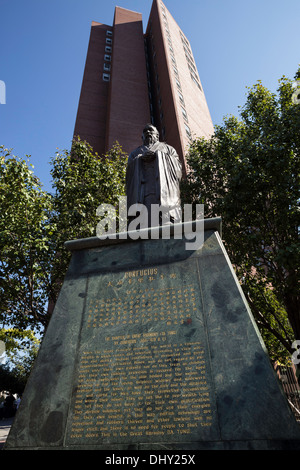 Statue von Konfuzius, Konfuzius Plaza, Bowery, Chinatown, NYC Stockfoto