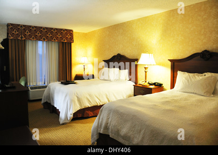 Hampton Inn Hotelzimmer, USA Stockfoto