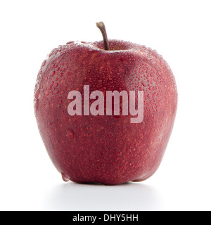Roter Apfel isoliert auf weißem Hintergrund. Stockfoto
