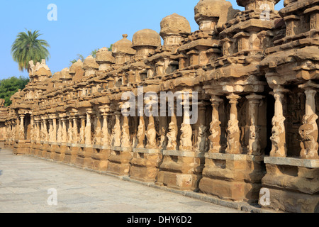 Kailasanathar Tempel (8. Jahrhundert), Kanchipuram, Tamil Nadu, Indien Stockfoto