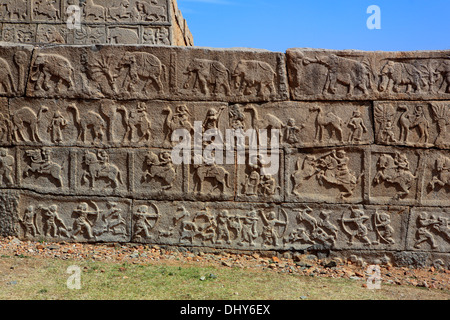 Vijayanagara Ruinen, Hampi, Karnataka, Indien Stockfoto