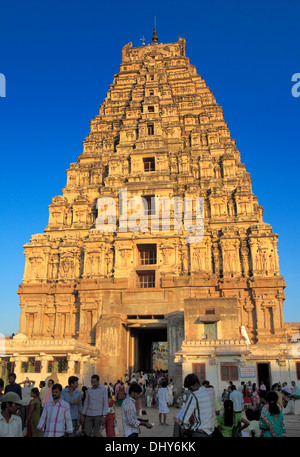 Virupaksha Tempel (1520), Hampi, Karnataka, Indien Stockfoto