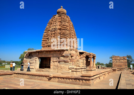 Hindu-Tempel (8. Jahrhundert), Pattadakal, Karnataka, Indien Stockfoto