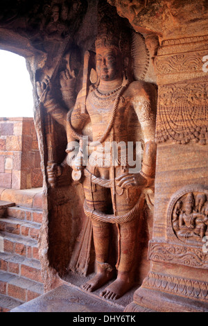 Hindu-Tempel (8. Jahrhundert), Badami, Karnataka, Indien Stockfoto