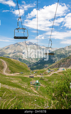 Skilifte in Panticosa, Spanische Pyrenäen Stockfoto