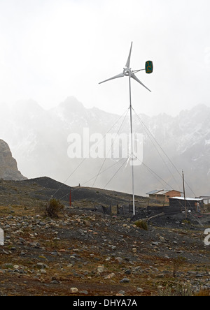 Pastoruri Gletscher Camp in den peruanischen Anden, Südamerika. Stockfoto