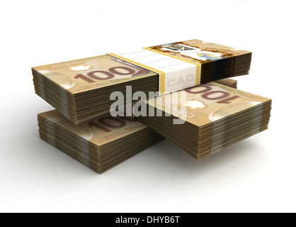 Stapel von kanadischer Dollar Stockfoto