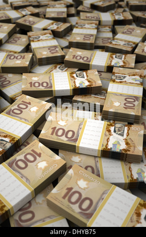 Stapel von kanadischer Dollar Stockfoto