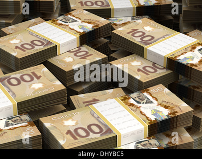 Stapel von kanadischer Dollar Stockfoto
