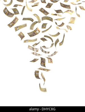 Fallenden kanadischen Dollar (isoliert mit Clipping-Pfad) Stockfoto
