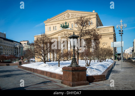 Fassade des Bolshoi Theater in Moskau Stockfoto