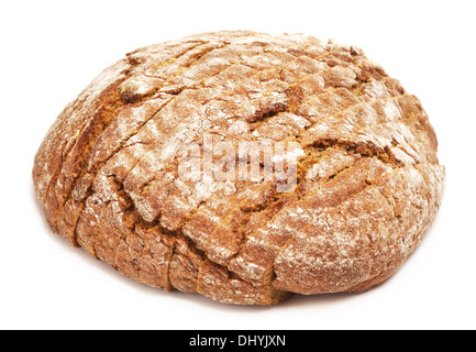 Vollkorn Brotlaib, isoliert auf weiss Stockfoto