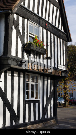 Evesham, eine Marktstadt in Worcestershire England UK Ye Olde Red Horse Inn Pub Stockfoto