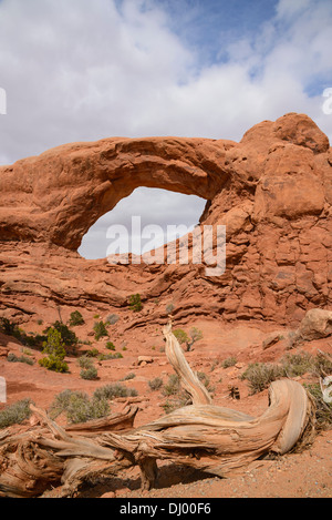 Süd-Fenster, Arches-Nationalpark, Utah, USA Stockfoto