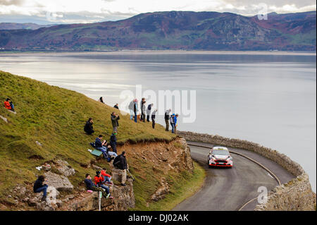 Llandudno, Wales. 17. November 2013. auf der Great Orme-Bühne (SS22) bei Tag 4 der Wales-Rallye Großbritannien das Finale der 2013 FIA Rallye WM. Bildnachweis: Aktion Plus Sport/Alamy Live-Nachrichten Stockfoto