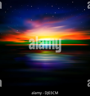 abstrakte Natur Hintergrund mit Meer und Sonnenaufgang Stockfoto