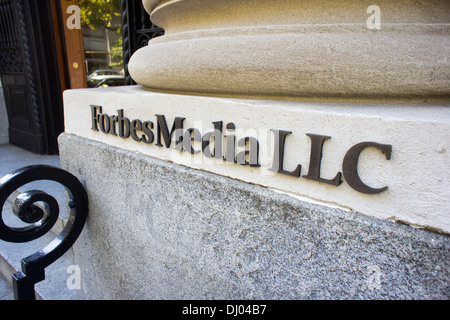 Das Hauptquartier der Forbes Media LLC in Greenwich Village in New York Stockfoto