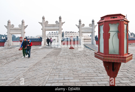 Kreisförmige Hügel Altar Plattform, Teil der Himmelstempel in Peking, China Stockfoto