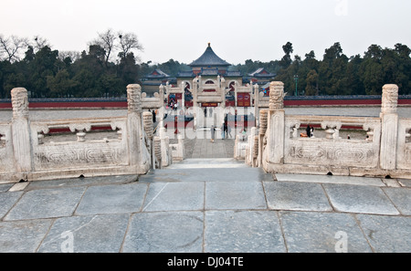 Kreisförmige Hügel Altar Plattform, Teil der Himmelstempel in Peking, China Stockfoto