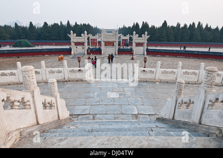 Kreisförmige Hügel Altar Plattform, Teil der Himmelstempel in Peking, China Stockfoto