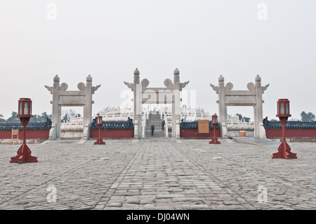 Kreisförmige Hügel Altar Plattform, Teil der Himmelstempel in Peking, China Stockfoto