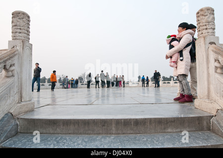 Kreisförmige Hügel Altar Plattform, Teil der Himmelstempel in Peking, China Stockfoto