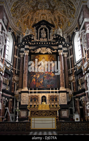 Charles Borromeos Kirche, Antwerpen, wurde von den Jesuiten früh in den 1600er Jahren gebaut. Stockfoto