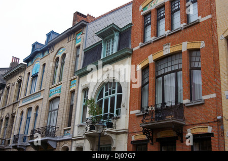 Die eklektische Architektur des Antwerpener Zurenborg Nachbarschaft Stockfoto