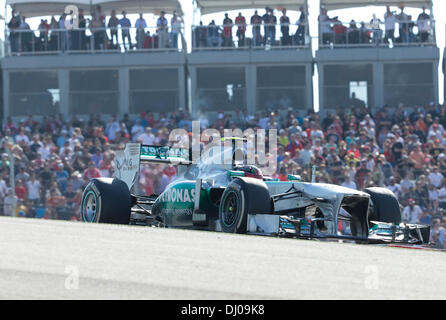 Fahrer Nico Rosberg von Mercedes AMG Petronas Formel 1 US-Grand Prix auf dem Circuit of the Americas in der Nähe von Austin, TX. Stockfoto