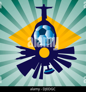 Vektor-Illustration die Skyline von Rio De Janeiro Stockfoto