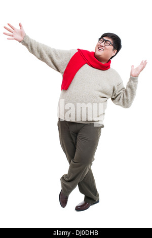 Lustige junge Mann tanzen Stockfoto