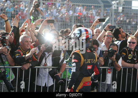 Austin, Texas, USA. 17. November 2013. Romain Grosjean (FRA), Lotus F1 Team feiert seinen 2. Platz - Formel 1 World Championship 2013 - Runde 18 USA Grand Prix Circuit von Amerika, USA, Texas, Austin - Sonntag, 17. November 2013 © Dpa picture-Alliance/Alamy Live News Stockfoto