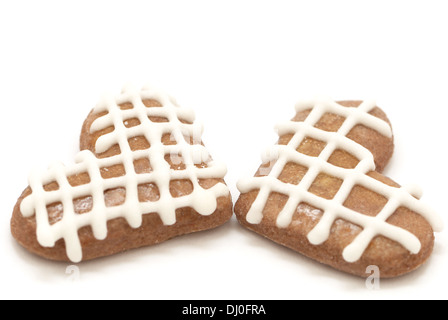 Zwei kleine Kuchen auf weißem Hintergrund Stockfoto