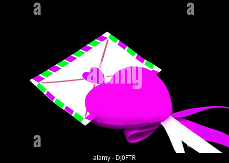 Purple Heart mit einer Nachricht Stockfoto