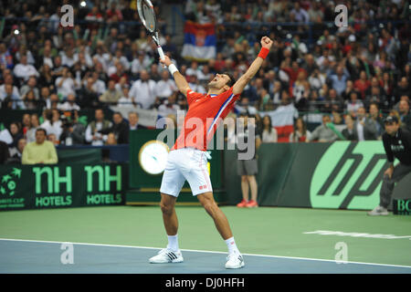 Belgrad, Serbien. 17. November 2013. Novak Djokovic (Ser) während der Davis Cup-Finale zwischen Serbien und der Tschechischen Republik. © Aktion Plus Sport/Alamy Live-Nachrichten Stockfoto